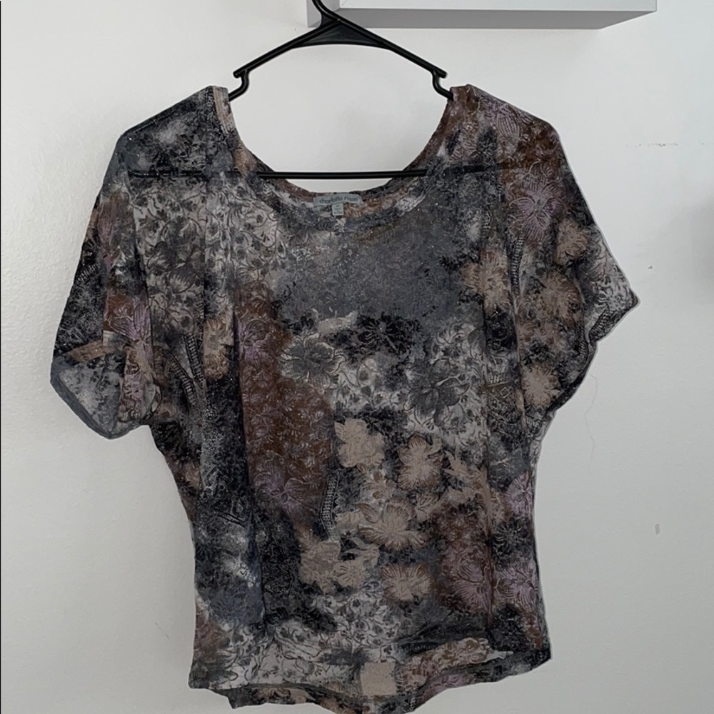 Charlotte Russe Lace Short Sleeved Shirt